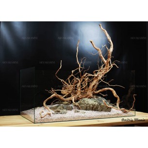 Композиция для аквариума из Ротанга и Карпатского камня