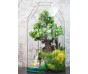 Дуб с водопадами в стекле. Моссариум 55см