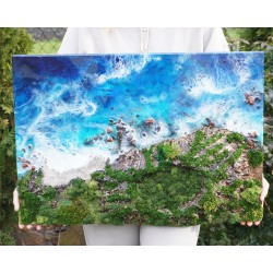 Картина из смолы Океан с вулканом